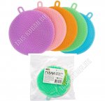 Мыльница-щётка (силикон) 5шт,круг (d10см) щетинки 1мм (12)