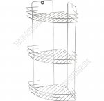 Полка 3-х ярусная настенная угловая h41см, (19х19см),борт,хром (8)