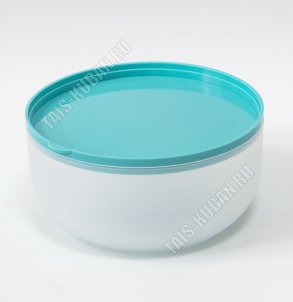 Контейнер бирюза крыш, кругл 1,2л (d16 h7.5см) (59) 