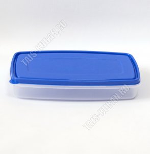 Контейнер синий/прозр, прям 4,9л (36х22 h8см) (16) 