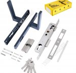 СТАНДАРТ Замок врезной, с/руч, д/калиточ.двери толщ. до 4см,1ригель, в комп-те цилиндр.механизм, 5 перфоключ, ответ.планка,саморезы,винт.стяжки, цинк.сплав, антрацит, 8520.01.7016 (20)