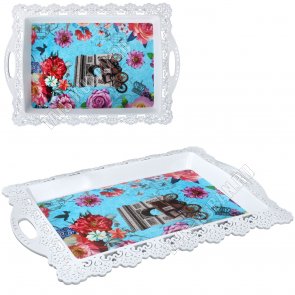 Поднос декор,с борт, прям.(40,5х28,8 h3,5см) 