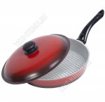 Сковорода рифленая (эмаль) d26см с крышкой (10)