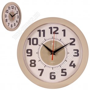 Часы (стекло/пластик) круглый d23см 