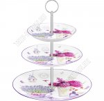 Фруктовница Лаванда 3х ярусная h34см d16/20/27см