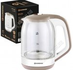 Чайник стекло 1,8л 1500Вт диск, автоотключение, цвет белый/бежевый (12)