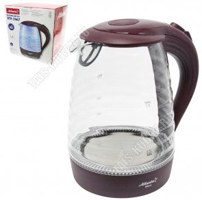Чайник стекло 1,7л 2000Вт бордо (6) 