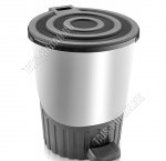 Ведро д/мусора с педал, круг. 26л сереб/черн (4)