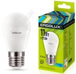 Ergolux-Шар E27 11Вт, холодн.6500Вт, (аналог 90Вт обыч.лампы) (10)
