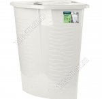 Корзина д/белья 40л с крыш,белое облако, углов (50х37 h54см) (7)