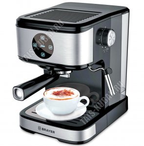 Кофеварка рожков. 850Вт 1,5л,15бар,капучинатор,сереб/черн (1) 