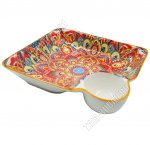 Арабеска/Солнце Востока Блюдо глубокое 490л 17х17см, с соусницей (6/48)