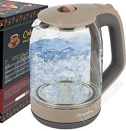 Чайник стекло 1,8л 1500Вт диск,повор.360, внутр.по 