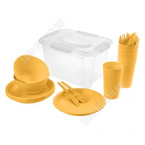 Набор д/пикника 6 перс. 27пр,желтый, Бытпласт (8) 