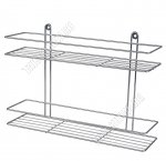 Полка настен 2-х ярус. (40х11 h27см) хром,креплен.п/шуруп