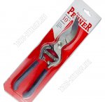 Секатор 25см фиксатор,пластиковая ручка, сталь, цвет красный/черный (60)