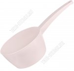 Ковш круглый 1,0л бежевый (d15 h8см Lруч.15см) (24)