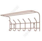 Вешалка с полкой 6 двойн.крюч, полка L60х27см, бежевый (5)