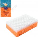 Губка-мочалка массажная, прям 16,5х10,5 h5см 