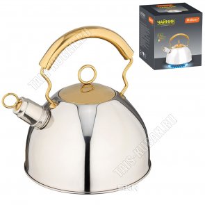 Чайник нерж 2,5л свисток золото (6) 