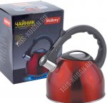 Чайник нерж 2,5л бордо,свисток (12)