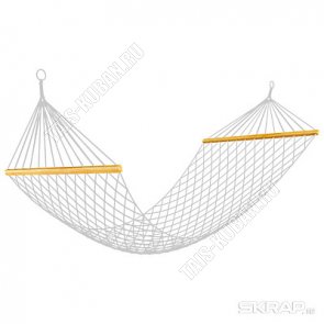 Гамак 200х80см сетка, хлопок, деревянная планка, до 100кг (10) 