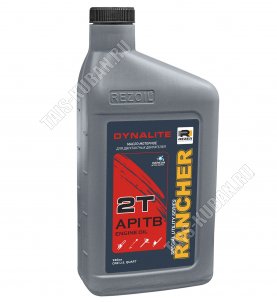 Масло моторное REZOIL Rancher Dynalite 2Т-0.95л, д/2-х тактн.двигат, минерал малодымн,гарант.стабил.работы свечей зажиг,предотвращ.образ-е нагара,окрашен в красн.цв (12) 
