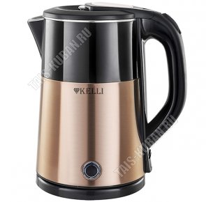 Чайник из нержавеющей стали 1,7л 2200Вт диск, цвет черный/бронзовый (12) 