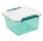 Контейнер квадр,прозр.зелен 0,85л крыш.бел,на 2защ (14х14 h6,5см) (20)