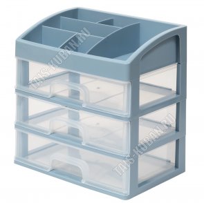 Органайзер д/хранен сер-син/прозрач. 6-ти секц с 3-мя выдвиж.ящ (4) 