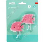 Vetta Крючок самоклей, полипропилен+металл, н-р 2шт (3,5х3,5см) 
