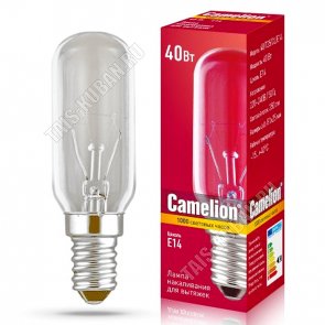 Camelion накалив. (д/вытяжек) прозр 40Вт Е14,светов.поток 350Лм (81x25мм) (10) 