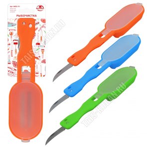 Рыбочистка L23см +контейнер д/чешуи,нерж+пласт