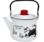 Коты Чайник бел 2,5л,подвижная ручка,металлическая крышка,пластиковая ручка/кнопка (4)