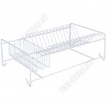 Сушка д/посуды на 13 тар.(40х24см h12см) +д/стол.приб,окраш.белый,пласт.поддон
