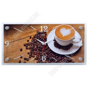 Часы (стекло/ДВП) прямоуг.(39х19см) 