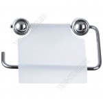 Держатель д/туал.бумаги,настен L14,5х12см,с крышк.пласт,хром,крепл.п/шуруп,блистер (48)