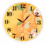 Часы (стекло/дерево) d30см 