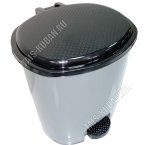 Ведро д/мусора с педал 12л овал серо/черный (8)