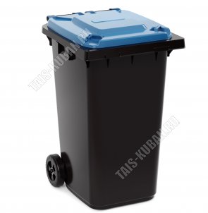 .Бак д/мусора на колес 240л черно/синий (46х55,5 h106см) (1) 