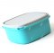 Контейнер бирюза/серый, квадр 0,5л (10х10 h6см) (85) 