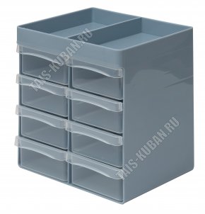 Органайзер д/хранен сер-син/прозрач. 2-ти секц с 8-мя выдвиж.ящ (8) 
