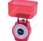 Весы кухонные с чашей, механ до 1кг, дел.10г,чаша 400мл,красн.(40)