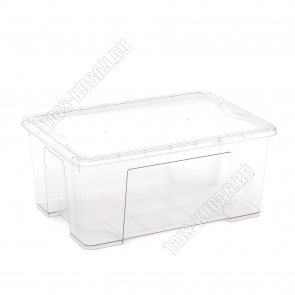 Контейнер прям. 45л с крыш (59х42,5 h30,5см) прозр (5) 