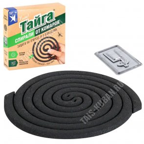 ТАЙГА Спирали угольные 10шт с подставкой (30) 