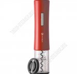 Штопор электрический L23,5см,нержавеющая сталь+пластик,батарейки АА 4шт (не комплект),красный,подарочная упаковка (12)