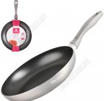 Lumiere Сковорода d28см,серый перламутр,толщина стенок 2,5мм,индукционное дно 2,5мм,2-х слойное покрытие Xylan Plus,бакелитовая ручка (4) 