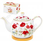 Чайник заварочный Маки 1,1л 23х15см на бамбуковой подставке