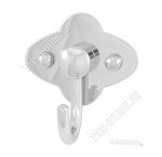 Крючок одежный 1-ный 6х5см,дюбель/саморез в комп-те,нерж.сталь (1)