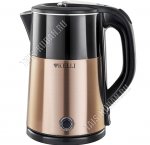 Чайник из нержавеющей стали 1,7л 2200Вт диск, цвет черный/бронзовый (12)